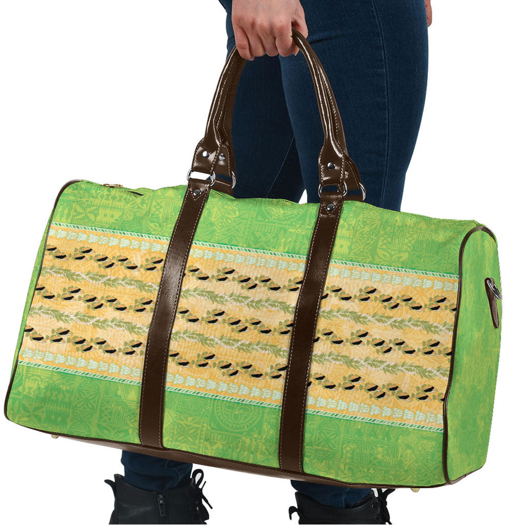 Hawaii Humuhumu Fish Maile Pikake Lei Travel Bag Tribal Tapa Green Version LT05 - Polynesian Pride