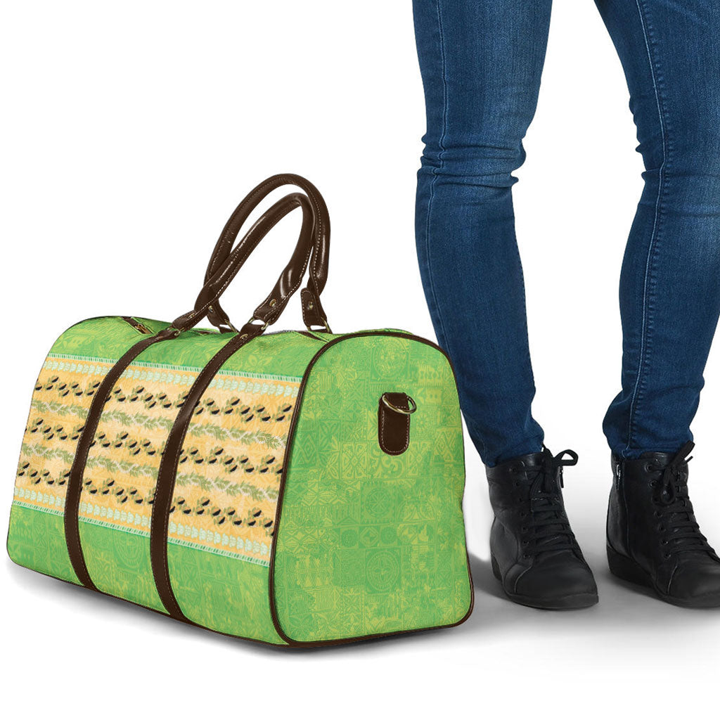 Hawaii Humuhumu Fish Maile Pikake Lei Travel Bag Tribal Tapa Green Version LT05 - Polynesian Pride
