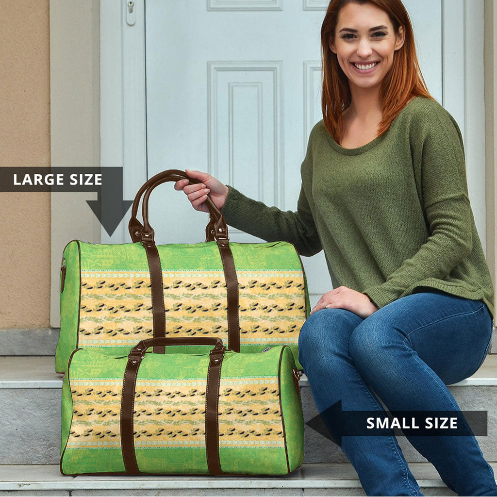 Hawaii Humuhumu Fish Maile Pikake Lei Travel Bag Tribal Tapa Green Version LT05 - Polynesian Pride