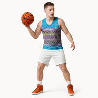 Hawaii Humuhumu Fish Maile Pikake Lei Basketball Jersey Tribal Tapa Blue Version LT05 - Polynesian Pride