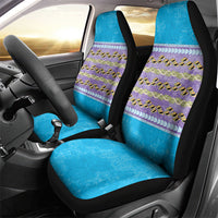 Hawaii Humuhumu Fish Maile Pikake Lei Car Seat Cover Tribal Tapa Blue Version LT05 - Polynesian Pride
