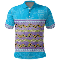 Hawaii Humuhumu Fish Maile Pikake Lei Polo Shirt Tribal Tapa Blue Version LT05 Blue - Polynesian Pride