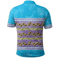 Hawaii Humuhumu Fish Maile Pikake Lei Polo Shirt Tribal Tapa Blue Version LT05 - Polynesian Pride