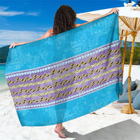 Hawaii Humuhumu Fish Maile Pikake Lei Sarong Tribal Tapa Blue Version LT05 One Size 44 x 66 inches Blue - Polynesian Pride