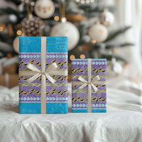 Hawaii Humuhumu Fish Maile Pikake Lei Wrapping Paper Tribal Tapa Blue Version LT05 - Polynesian Pride