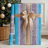 Hawaii Humuhumu Fish Maile Pikake Lei Wrapping Paper Tribal Tapa Blue Version LT05 - Polynesian Pride