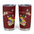 Personalised Tonga Tumbler Cup Coat Of Arms Plumeria With Ngatu Pattern