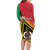 Happy Vanuatu Constitution Day Family Matching Long Sleeve Bodycon Dress and Hawaiian Shirt Flag Style With Sand Drawing Pattern