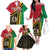 Happy Vanuatu Constitution Day Family Matching Off The Shoulder Long Sleeve Dress and Hawaiian Shirt Flag Style With Sand Drawing Pattern