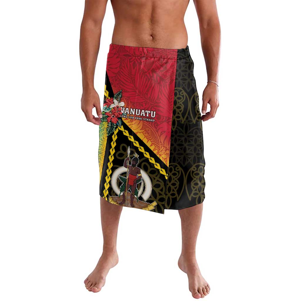 Happy Vanuatu Constitution Day Lavalava Flag Style With Sand Drawing Pattern LT05 Red - Polynesian Pride