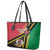 Happy Vanuatu Constitution Day Leather Tote Bag Flag Style With Sand Drawing Pattern