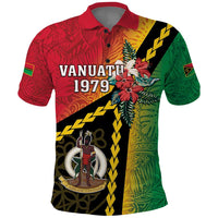Happy Vanuatu Constitution Day Polo Shirt Flag Style With Sand Drawing Pattern LT05 Red - Polynesian Pride