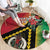 Happy Vanuatu Constitution Day Round Carpet Flag Style With Sand Drawing Pattern