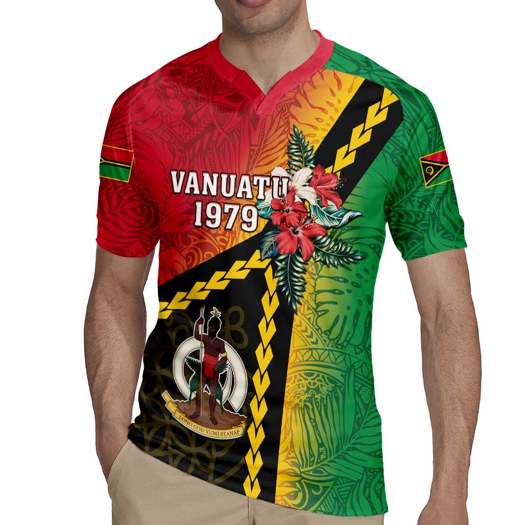 Happy Vanuatu Constitution Day Rugby Jersey Flag Style With Sand Drawing Pattern LT05 - Polynesian Pride