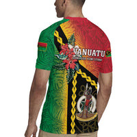 Happy Vanuatu Constitution Day Rugby Jersey Flag Style With Sand Drawing Pattern LT05 - Polynesian Pride