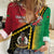 Happy Vanuatu Constitution Day Women Casual Shirt Flag Style With Sand Drawing Pattern