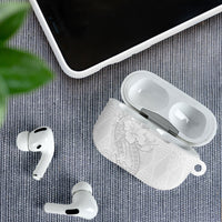 Tokelau White Sunday AirPods Case Elegant Hibiscus Polynesian Tribal Pattern LT05 - Polynesian Pride