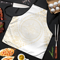 Tonga White Sunday Apron Lotu Tamaiti Tongan Kupesi Pattern LT05 Beige - Polynesian Pride