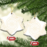 Tonga White Sunday Ceramic Ornament Lotu Tamaiti Tongan Kupesi Pattern