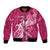 Breast Cancer Awareness Bomber Jacket Ribbon Polynesian Pattern Pink Version LT05 Unisex Pink - Polynesian Pride