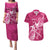 Breast Cancer Awareness Couples Matching Puletasi Dress and Hawaiian Shirt Ribbon Polynesian Pattern Pink Version LT05 Pink - Polynesian Pride