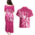 Breast Cancer Awareness Couples Matching Puletasi Dress and Hawaiian Shirt Ribbon Polynesian Pattern Pink Version LT05 - Polynesian Pride