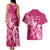 Breast Cancer Awareness Couples Matching Tank Maxi Dress and Hawaiian Shirt Ribbon Polynesian Pattern Pink Version LT05 - Polynesian Pride