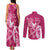 Breast Cancer Awareness Couples Matching Tank Maxi Dress and Long Sleeve Button Shirts Ribbon Polynesian Pattern Pink Version LT05 - Polynesian Pride