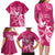 Breast Cancer Awareness Family Matching Long Sleeve Bodycon Dress and Hawaiian Shirt Ribbon Polynesian Pattern Pink Version LT05 - Polynesian Pride