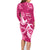 Breast Cancer Awareness Family Matching Long Sleeve Bodycon Dress and Hawaiian Shirt Ribbon Polynesian Pattern Pink Version LT05 - Polynesian Pride