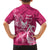 Breast Cancer Awareness Family Matching Off Shoulder Long Sleeve Dress and Hawaiian Shirt Ribbon Polynesian Pattern Pink Version LT05 - Polynesian Pride