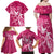 Breast Cancer Awareness Family Matching Off Shoulder Long Sleeve Dress and Hawaiian Shirt Ribbon Polynesian Pattern Pink Version LT05 - Polynesian Pride