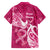 Breast Cancer Awareness Family Matching Off Shoulder Long Sleeve Dress and Hawaiian Shirt Ribbon Polynesian Pattern Pink Version LT05 - Polynesian Pride