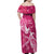 Breast Cancer Awareness Family Matching Off Shoulder Maxi Dress and Hawaiian Shirt Ribbon Polynesian Pattern Pink Version LT05 - Polynesian Pride