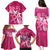 Breast Cancer Awareness Family Matching Puletasi Dress and Hawaiian Shirt Ribbon Polynesian Pattern Pink Version LT05 - Polynesian Pride