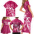 Breast Cancer Awareness Family Matching Short Sleeve Bodycon Dress and Hawaiian Shirt Ribbon Polynesian Pattern Pink Version LT05 - Polynesian Pride