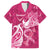 Breast Cancer Awareness Family Matching Short Sleeve Bodycon Dress and Hawaiian Shirt Ribbon Polynesian Pattern Pink Version LT05 Dad's Shirt - Short Sleeve Pink - Polynesian Pride