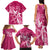 Breast Cancer Awareness Family Matching Tank Maxi Dress and Hawaiian Shirt Ribbon Polynesian Pattern Pink Version LT05 - Polynesian Pride