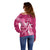 Breast Cancer Awareness Off Shoulder Sweater Ribbon Polynesian Pattern Pink Version LT05 - Polynesian Pride