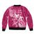 Breast Cancer Awareness Sleeve Zip Bomber Jacket Ribbon Polynesian Pattern Pink Version LT05 - Polynesian Pride