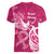 Breast Cancer Awareness Women V Neck T Shirt Ribbon Polynesian Pattern Pink Version LT05 - Polynesian Pride