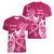 Breast Cancer Awareness Women V Neck T Shirt Ribbon Polynesian Pattern Pink Version LT05 - Polynesian Pride