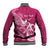 Personalized Breast Cancer Awareness Baseball Jacket Ribbon Polynesian Pattern Pink Version LT05 - Polynesian Pride