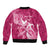 Personalized Breast Cancer Awareness Bomber Jacket Ribbon Polynesian Pattern Pink Version LT05 - Polynesian Pride