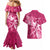 Personalized Breast Cancer Awareness Couples Matching Mermaid Dress and Hawaiian Shirt Ribbon Polynesian Pattern Pink Version LT05 - Polynesian Pride