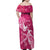 Personalized Breast Cancer Awareness Family Matching Off Shoulder Maxi Dress and Hawaiian Shirt Ribbon Polynesian Pattern Pink Version LT05 - Polynesian Pride