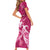 Personalized Breast Cancer Awareness Family Matching Short Sleeve Bodycon Dress and Hawaiian Shirt Ribbon Polynesian Pattern Pink Version LT05 - Polynesian Pride