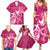 Personalized Breast Cancer Awareness Family Matching Summer Maxi Dress and Hawaiian Shirt Ribbon Polynesian Pattern Pink Version LT05 - Polynesian Pride