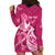 Personalized Breast Cancer Awareness Hoodie Dress Ribbon Polynesian Pattern Pink Version LT05 - Polynesian Pride