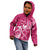 Personalized Breast Cancer Awareness Kid Hoodie Ribbon Polynesian Pattern Pink Version LT05 - Polynesian Pride